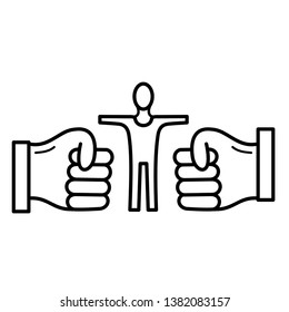 Boxing referee outline icon on white background