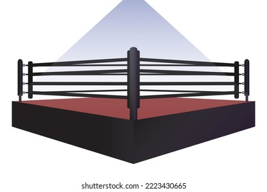 Boxring-Arena-Design, Vektorgrafik flach, moderne einzelne Illustration