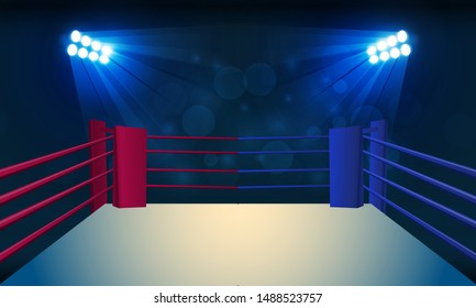 Boxing Ring Arena Floodlights Beautiful Light Stock Vector (Royalty ...