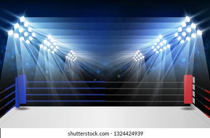 Boxing Ring Arena Floodlights Vector Design Stock Vector (Royalty Free ...