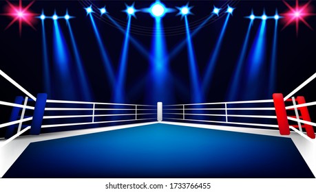 Boxing Ring Arena Illumination By Stage Stock Vector (Royalty Free ...