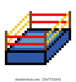 Boxing ring arena in pixel art style