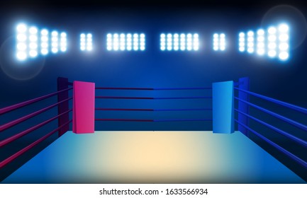 Boxing Ring Arena Spotlight Floodlights Vector Stock Vector (Royalty ...