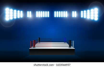 Boxing Ring Arena Spotlight Floodlights Vector Stock Vector (Royalty ...