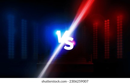Boxing ring arena and spotlight floodlights vector design.
