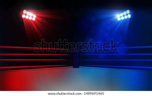 Boxing Ring Arena Spotlight Floodlights Vector Stock Vector (Royalty ...