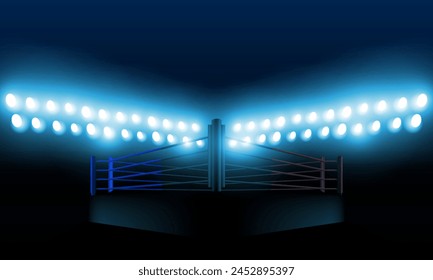 Boxing ring arena stadium modern design vector 