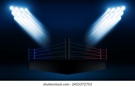 Boxing ring arena stadium modern design vector 