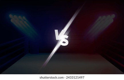 Boxing ring arena stadium Versus logo vs letters for sports and fight competition Sport Contest vector design