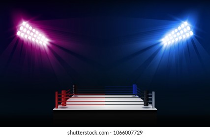 Boxing Ring Floodlights Fight Night Event Stock Illustration 259639289 ...