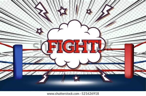 Boxing Ring Blue Red Corner White Stock Vector (Royalty Free) 521626918