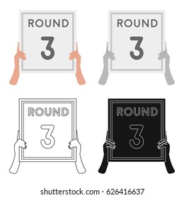 Boxing ring board icon in cartoon style isolated on white background. Boxing symbol stock vector illustration.