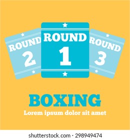 Boxing Ring Board. Round One. Boxing Design Vector Illustration.