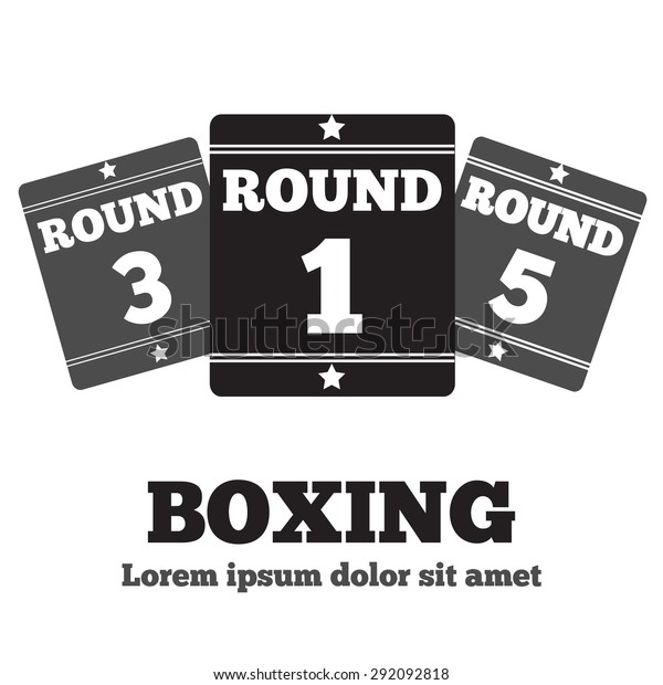 Boxing Ring Board. Round one. Boxing design\
over white background vector\
illustration.