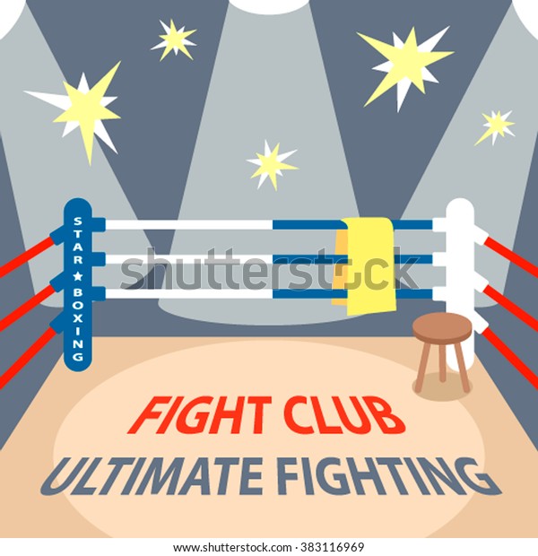 Boxing Ring Cartoon Background Flat Vector Stock Vector (Royalty Free