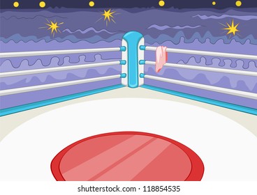 Boxing Ring. Cartoon Background. Vector Illustration EPS 10.