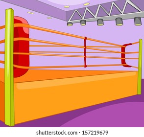 Boxing Ring. Cartoon Background. Vector Illustration EPS 10.