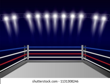 Boxing ring concept background. Realistic illustration of boxing ring vector concept background for web design