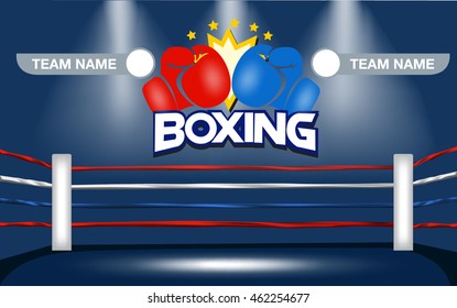 boxing ring corner with menu page blue