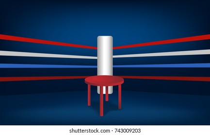 Boxing Ring Corner with Red Chair vector illustration