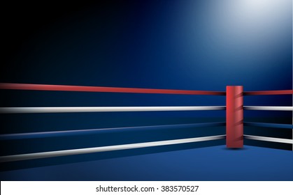 Boxing Ring And Floodlights Vector Design