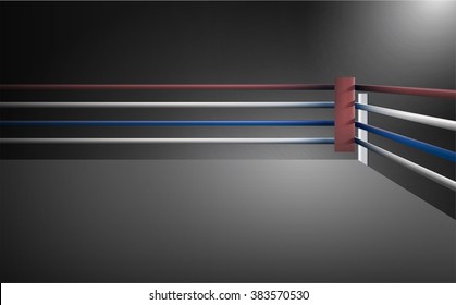 Boxing ring and floodlights vector design