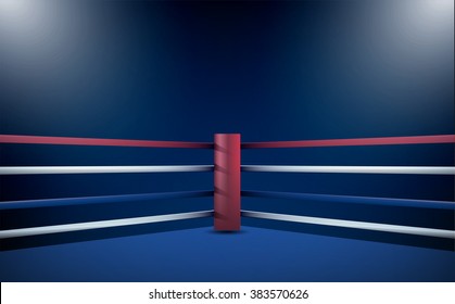 Boxing ring and floodlights vector design