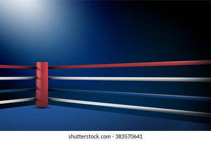 Boxing ring and floodlights vector design