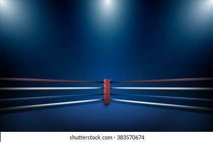 Boxing ring and floodlights vector design