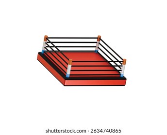 boxing ring icon 3d illustration render