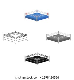 Boxing ring icon in cartoon style isolated on white background. Boxing symbol stock vector illustration.