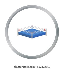 Boxing ring icon in cartoon style isolated on white background. Boxing symbol stock vector illustration.