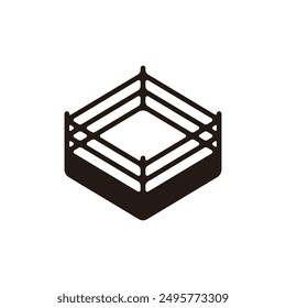 Boxing ring icon. Flat silhouette version.