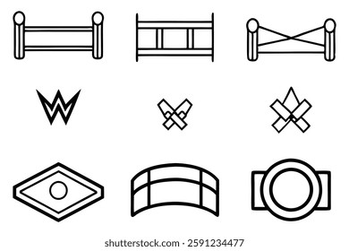 Boxing Ring Icon Line Art Illustration