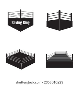 boxing ring icon logo vector design template