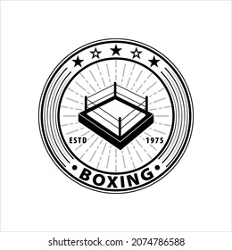 Boxing Ring Icon, Boxing Match Area Vector Art Illustration