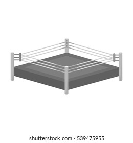Boxing ring icon in monochrome style isolated on white background. Boxing symbol stock vector illustration.