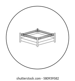 Boxing ring icon in outline style isolated on white background. Boxing symbol stock vector illustration.