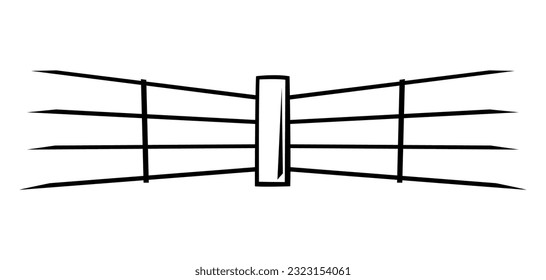 Boxing ring illustration. Box club item. Sport object in cartoon style.