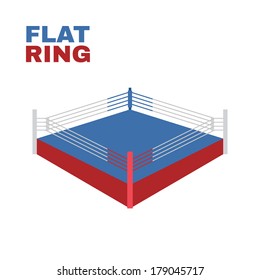 Boxing Ring Isolated On White. Vector