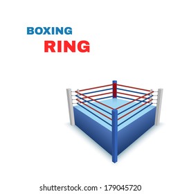 Boxing Ring Isolated On White. Vector