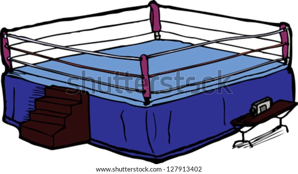 Boxing Ring Judges Table Staircase On Stock Vector (Royalty Free) 127913402