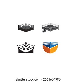 boxing ring logo vector illustration design template.