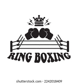 Boxing ring logo,icon vector illustration design