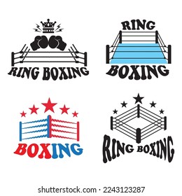 Boxing ring logo,icon vector illustration design