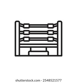 Boxing Ring Outline Icon Vector Illustration