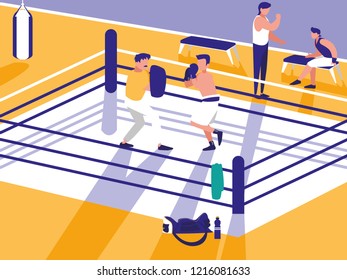 boxing ring scene icon