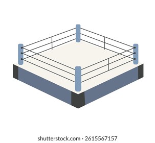 Boxing ring, simple flat vector illustration with white background.