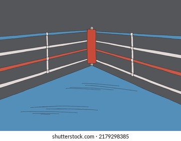 Boxing Ring Sport Corner Graphic Color Sketch Illustration Vector 