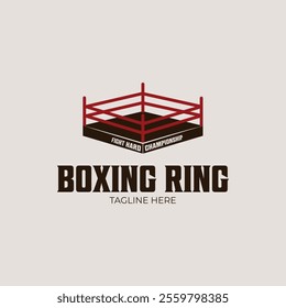 boxing ring, sport fight club, kickboxing logo vector vintage illustration template icon graphic design, sign and symbol for winner suitable for business gym